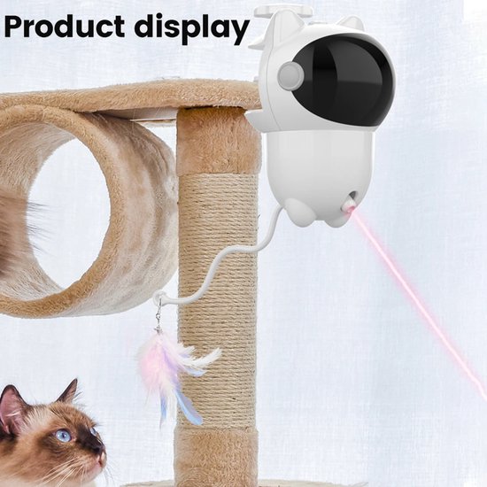 Katten laser speelgoed – Automatisch interactief LED – 360° rotatie – Smart huisdier speeltje – Duurzaam – Wit-Speelgoed voor dieren-Ilumina Benelux