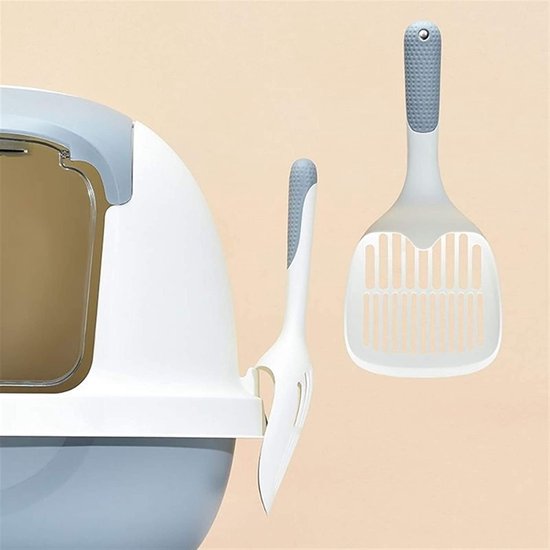 Kattenbakschep – Lange Steel – Ergonomisch – Wasbaar – Voor Katten & Kleine Huisdieren-Kattenbakschep-Ilumina Benelux