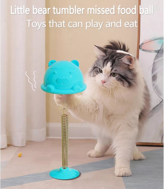 Kattenspeeltje met zuignap – Balvorm – Interactief speelgoed – Voor kittens en katten – Roze-Speelgoed voor dieren-Ilumina Benelux
