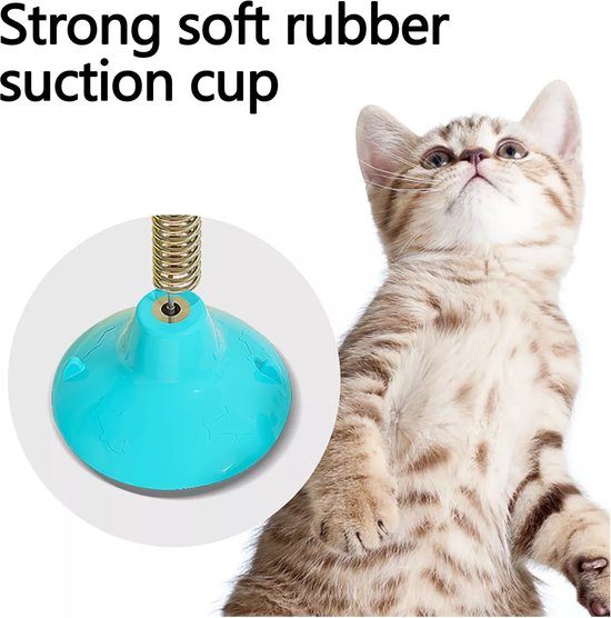Kattenspeeltje met zuignap – Balvorm – Interactief speelgoed – Voor kittens en katten – Roze-Speelgoed voor dieren-Ilumina Benelux