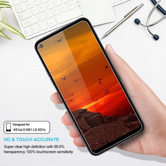 LG K61 / LG K51S Screenprotector Gehard 9H – Anti-kras – 3-Pack-Ilumina Benelux