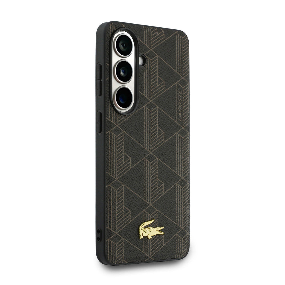 Lacoste Samsung Galaxy S26 Backcover hoesje - MagSafe - The Blend Monogram - Bruin-Hoesjes-Ilumina Benelux
