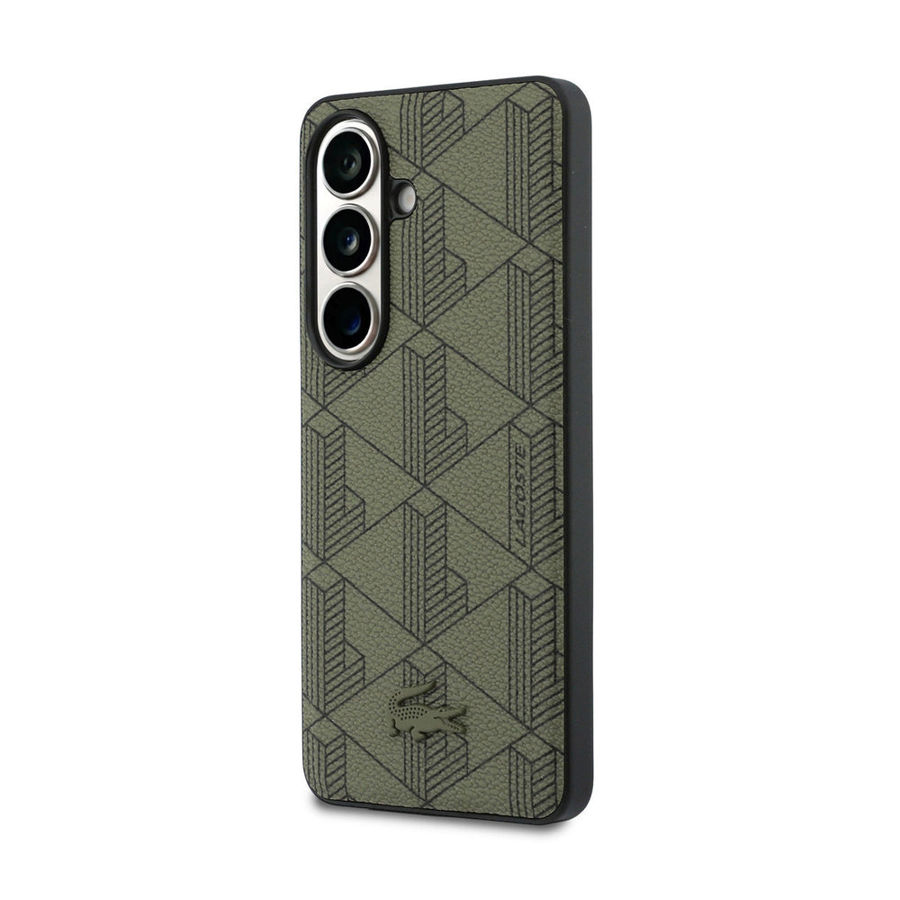 Lacoste Samsung Galaxy S26 Backcover hoesje - MagSafe - The Blend Monogram - Khaki-Hoesjes-Ilumina Benelux
