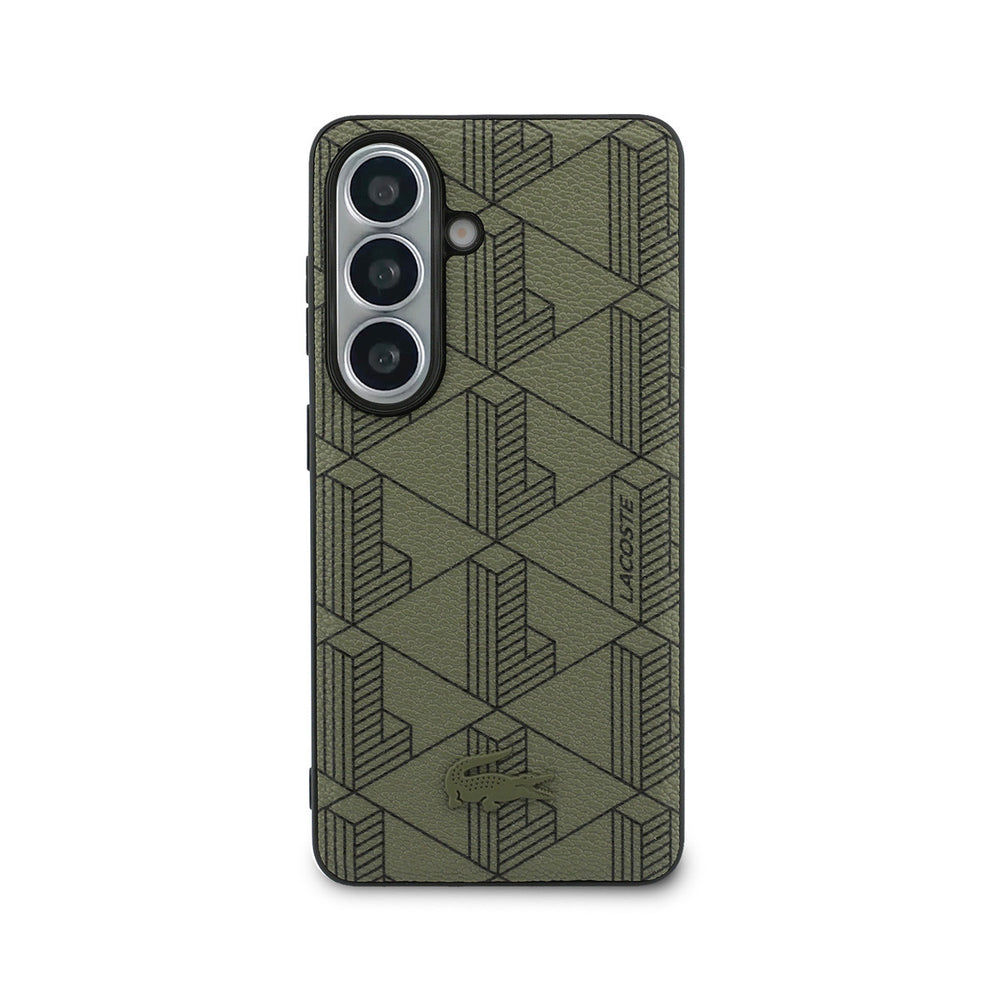 Lacoste Samsung Galaxy S26 Backcover hoesje - MagSafe - The Blend Monogram - Khaki-Hoesjes-Ilumina Benelux