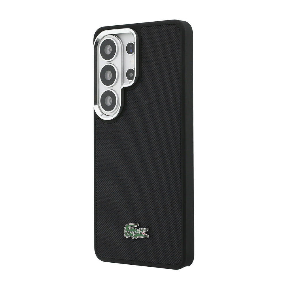 Lacoste Samsung Galaxy S26 Ultra Backcover hoesje - MagSafe - Metal Edges - Iconic Petit Pique Logo - Zwart-Hoesjes-Ilumina Benelux
