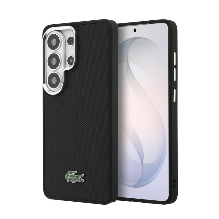 Lacoste Samsung Galaxy S26 Ultra Backcover hoesje - MagSafe - Metal Edges - Iconic Petit Pique Logo - Zwart-Hoesjes-Ilumina Benelux