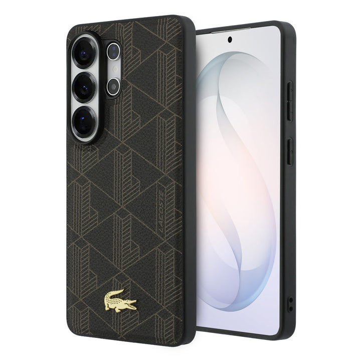 Lacoste Samsung Galaxy S26 Ultra Backcover hoesje - MagSafe - The Blend Monogram - Bruin-Hoesjes-Ilumina Benelux