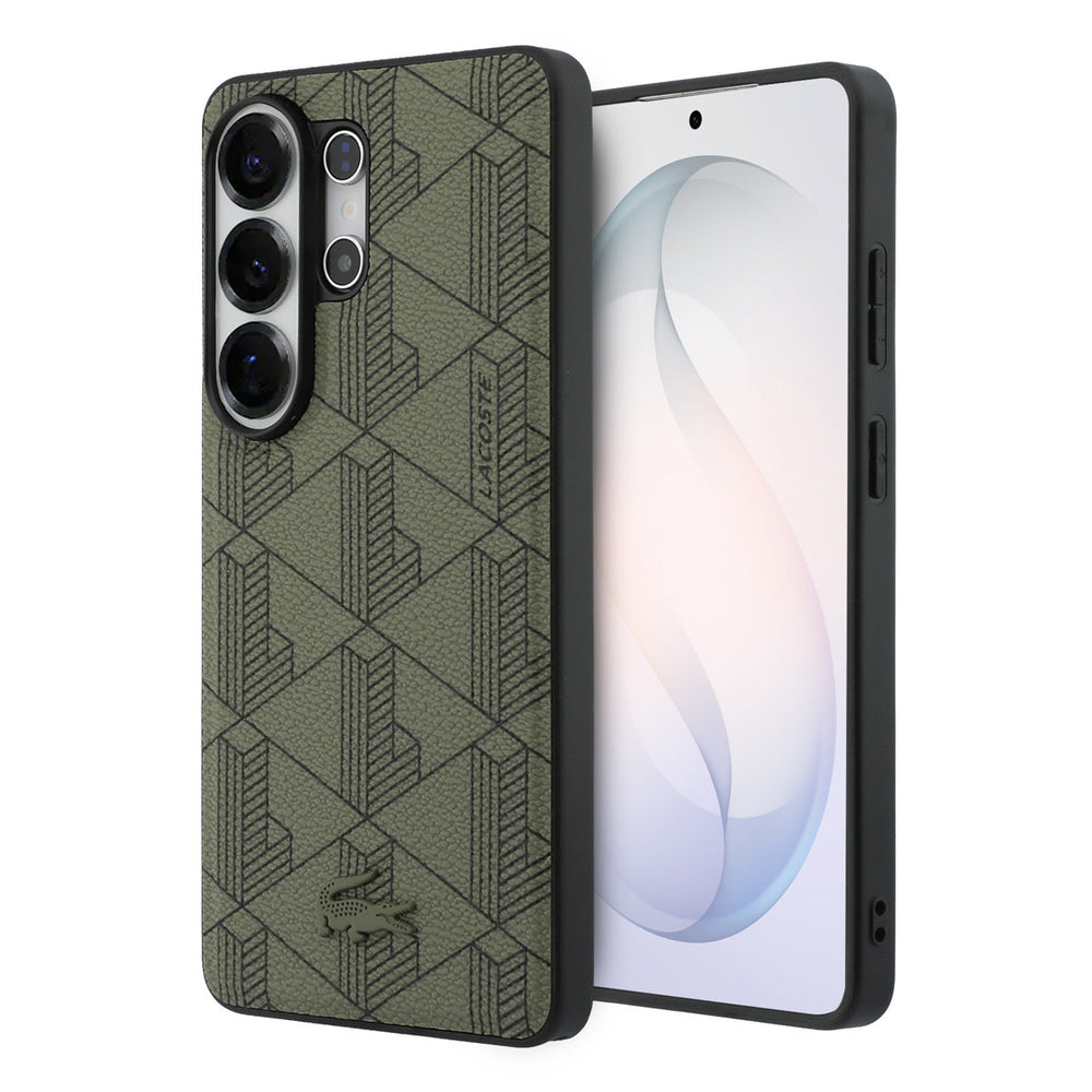 Lacoste Samsung Galaxy S26 Ultra Backcover hoesje - MagSafe - The Blend Monogram - Khaki-Hoesjes-Ilumina Benelux