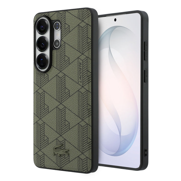 Lacoste Samsung Galaxy S26 Ultra Backcover hoesje - MagSafe - The Blend Monogram - Khaki-Hoesjes-Ilumina Benelux