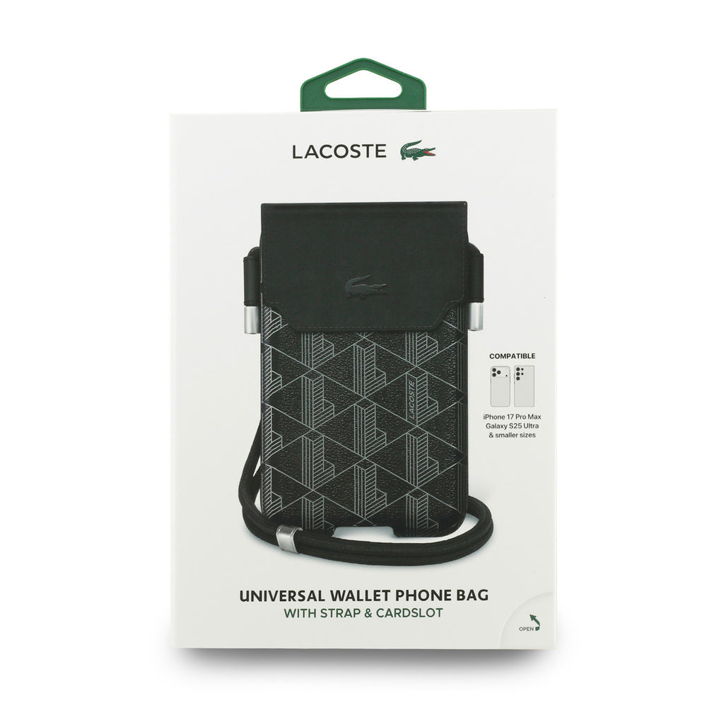 Lacoste Universal Crossbody Phone Pouch - The Blend - Zwart-Hoesjes-Ilumina Benelux