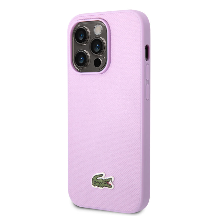 Lacoste iPhone 14 Pro Backcover hoesje - Iconic Petit Pique Logo - Paars-Hoesjes-Ilumina Benelux