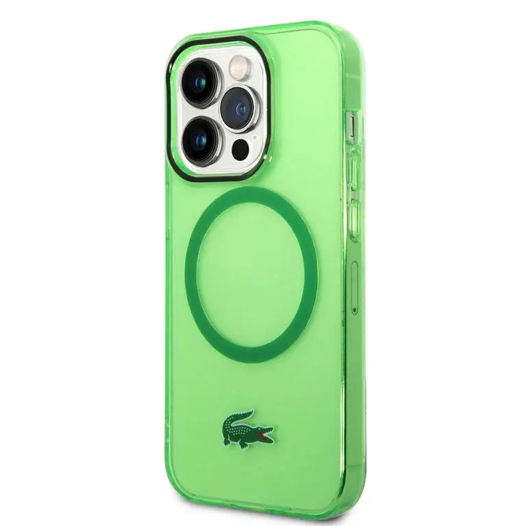 Lacoste iPhone 15 Pro Backcover hoesje - Magsafe Transparent Case - Groen-Hoesjes-Ilumina Benelux