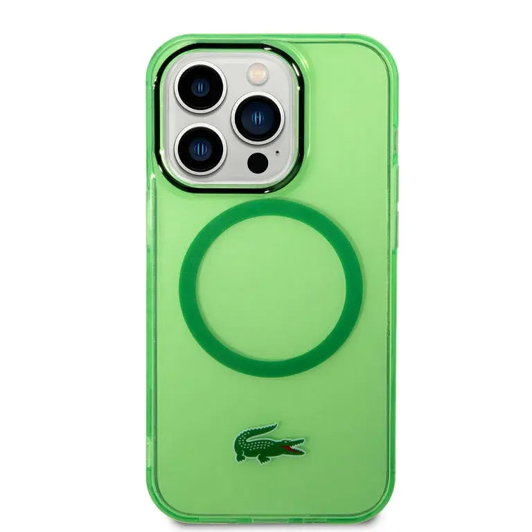 Lacoste iPhone 15 Pro Backcover hoesje - Magsafe Transparent Case - Groen-Hoesjes-Ilumina Benelux