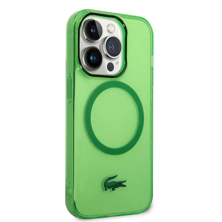 Lacoste iPhone 15 Pro Backcover hoesje - Magsafe Transparent Case - Groen-Hoesjes-Ilumina Benelux