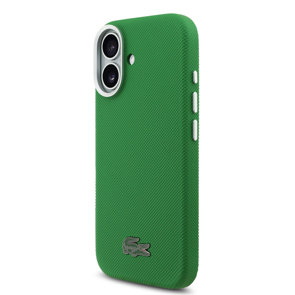 Lacoste iPhone 17 Backcover hoesje - MagSafe - Metal Edges - Iconic Petit Pique Logo - Estragon Green-Hoesjes-Ilumina Benelux