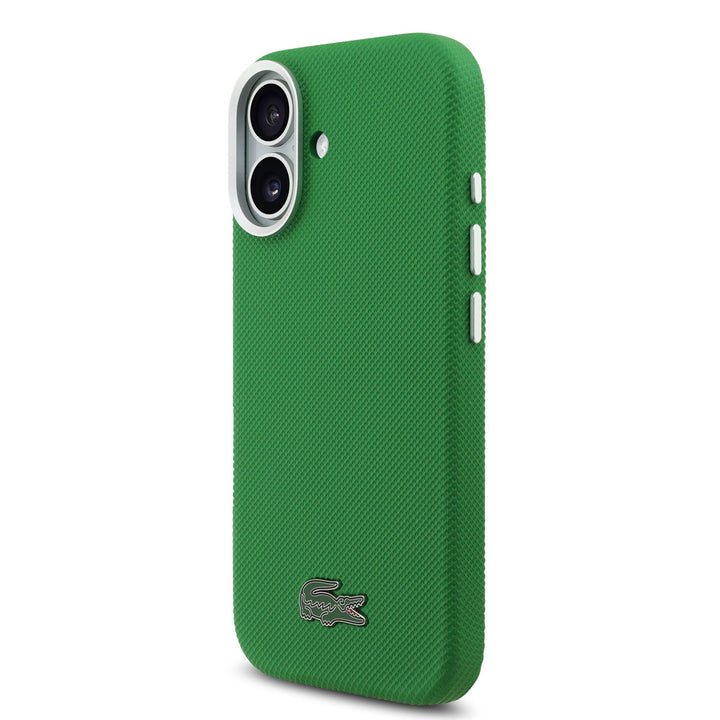 Lacoste iPhone 17 Backcover hoesje - MagSafe - Metal Edges - Iconic Petit Pique Logo - Estragon Green-Hoesjes-Ilumina Benelux