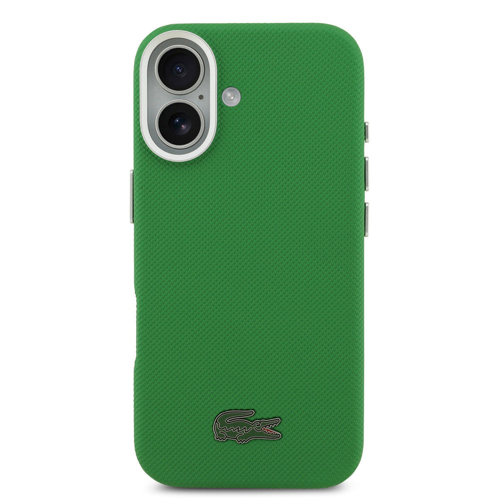 Lacoste iPhone 17 Backcover hoesje - MagSafe - Metal Edges - Iconic Petit Pique Logo - Estragon Green-Hoesjes-Ilumina Benelux