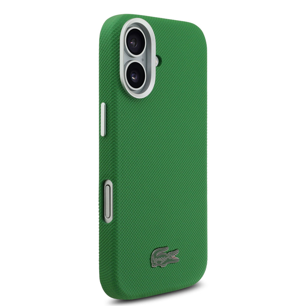 Lacoste iPhone 17 Backcover hoesje - MagSafe - Metal Edges - Iconic Petit Pique Logo - Estragon Green-Hoesjes-Ilumina Benelux