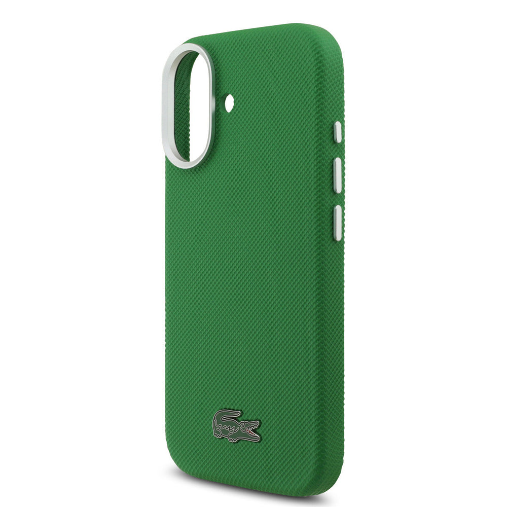 Lacoste iPhone 17 Backcover hoesje - MagSafe - Metal Edges - Iconic Petit Pique Logo - Estragon Green-Hoesjes-Ilumina Benelux