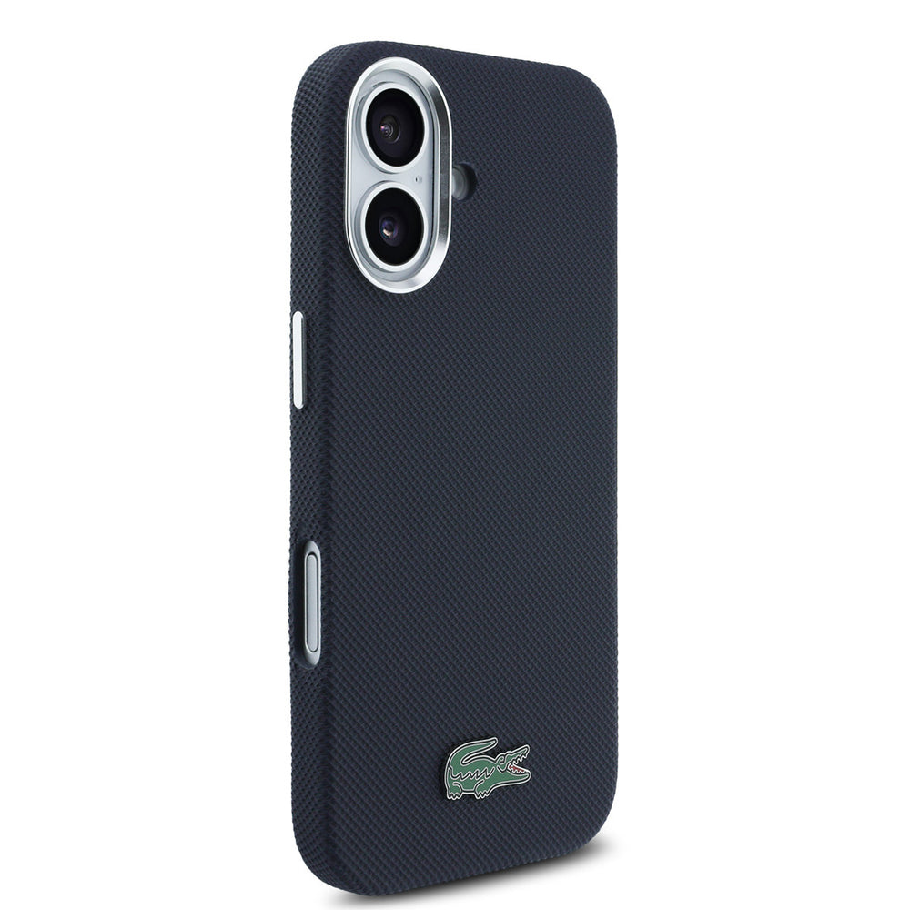 Lacoste iPhone 17 Backcover hoesje - MagSafe - Metal Edges - Iconic Petit Pique Logo - Navy-Hoesjes-Ilumina Benelux