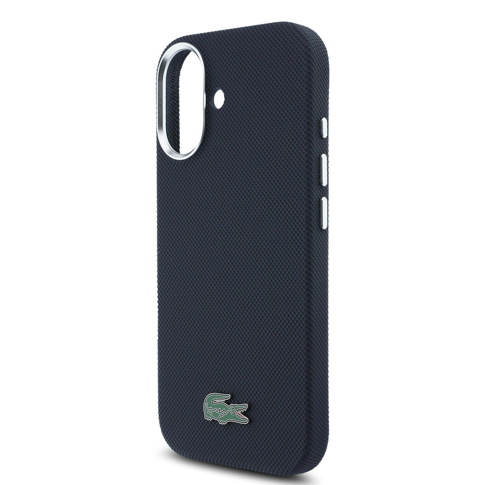 Lacoste iPhone 17 Backcover hoesje - MagSafe - Metal Edges - Iconic Petit Pique Logo - Navy-Hoesjes-Ilumina Benelux