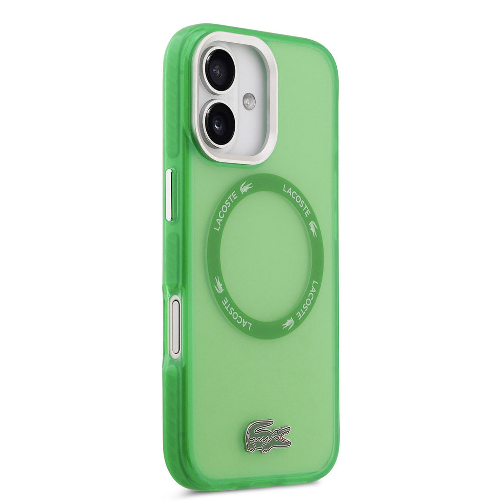 Lacoste iPhone 17 Backcover hoesje - MagSafe - Transparent Case With Frosted Finish - Groen-Hoesjes-Ilumina Benelux