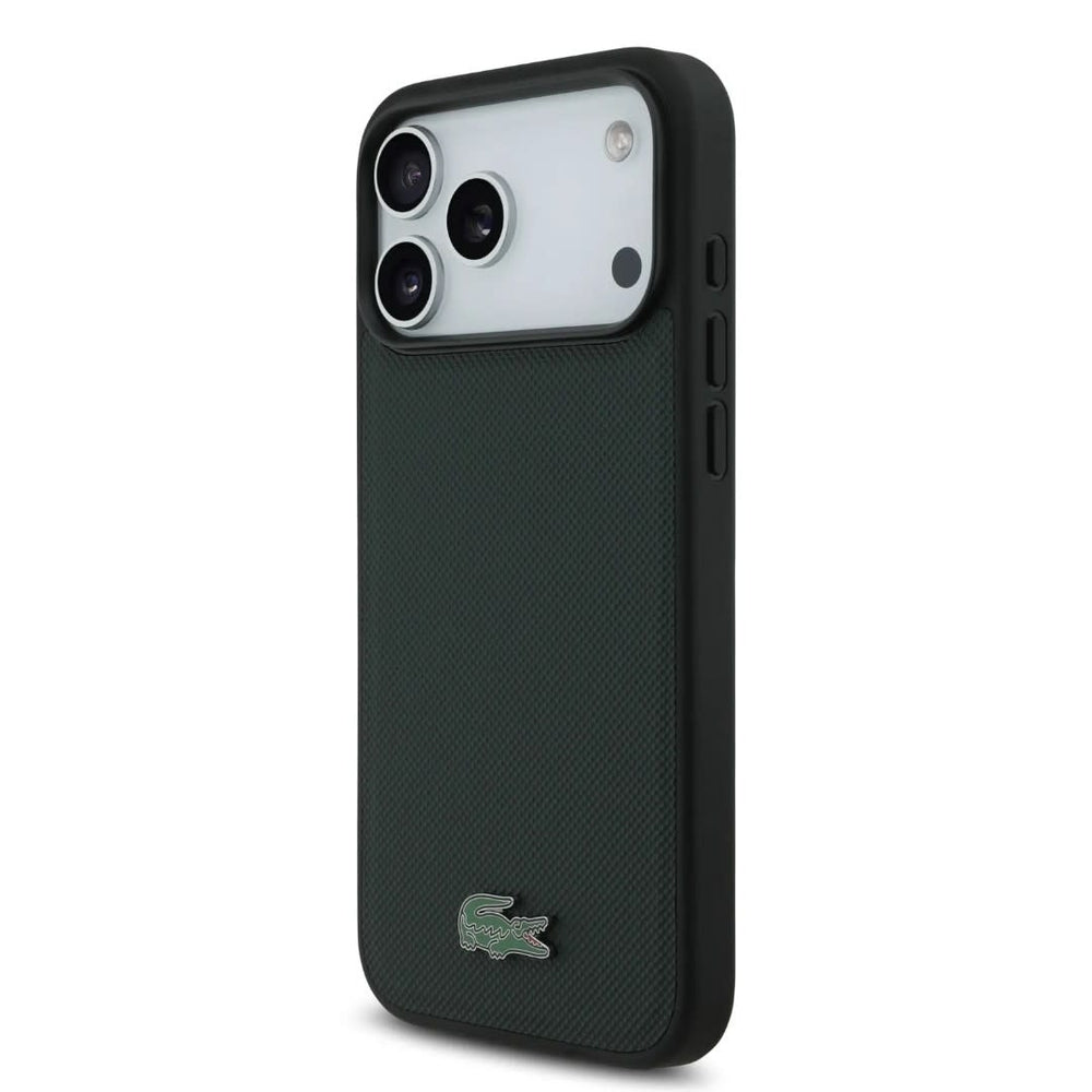 Lacoste iPhone 17 Pro Backcover hoesje - MagSafe - Iconic Petit Pique Logo - Groen-Hoesjes-Ilumina Benelux