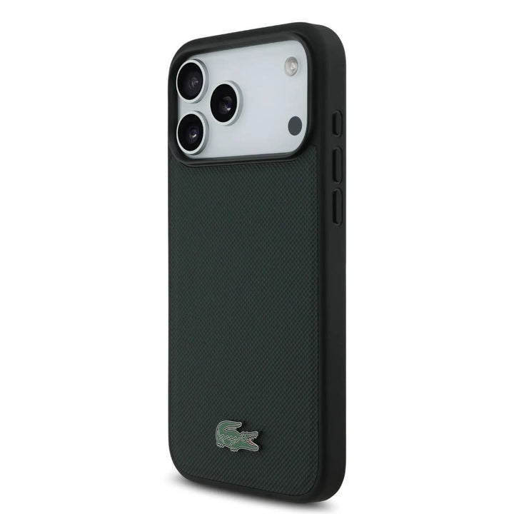 Lacoste iPhone 17 Pro Backcover hoesje - MagSafe - Iconic Petit Pique Logo - Groen-Hoesjes-Ilumina Benelux