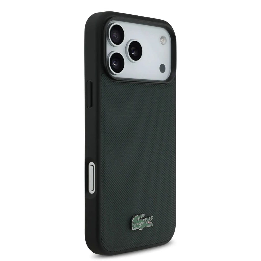 Lacoste iPhone 17 Pro Backcover hoesje - MagSafe - Iconic Petit Pique Logo - Groen-Hoesjes-Ilumina Benelux