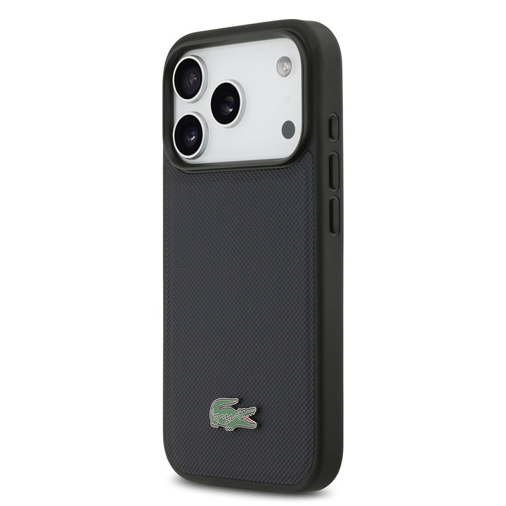 Lacoste iPhone 17 Pro Backcover hoesje - MagSafe - Iconic Petit Pique Logo - Navy-Hoesjes-Ilumina Benelux