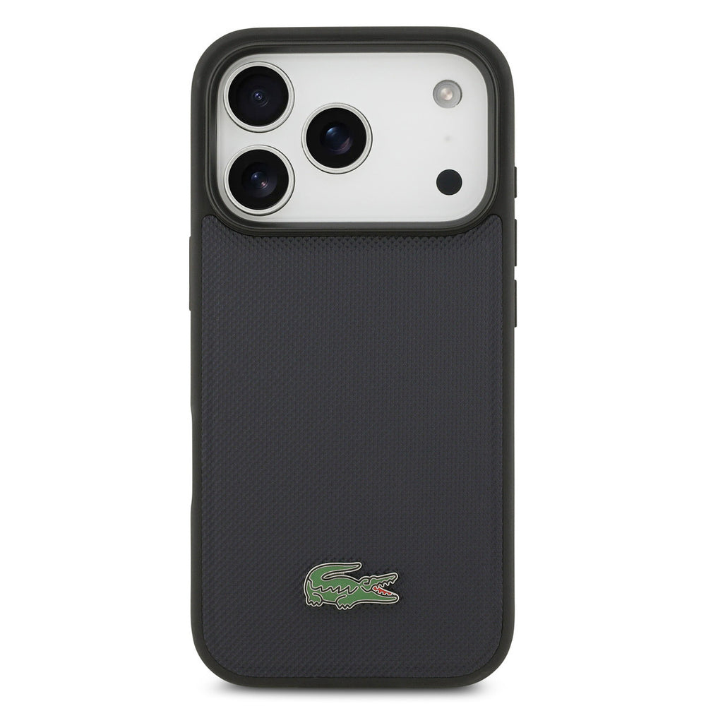 Lacoste iPhone 17 Pro Backcover hoesje - MagSafe - Iconic Petit Pique Logo - Navy-Hoesjes-Ilumina Benelux