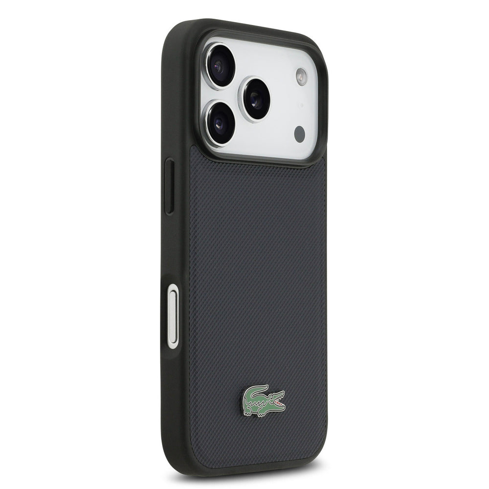 Lacoste iPhone 17 Pro Backcover hoesje - MagSafe - Iconic Petit Pique Logo - Navy-Hoesjes-Ilumina Benelux