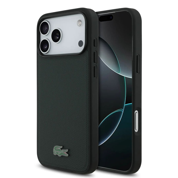 Lacoste iPhone 17 Pro Max Back Cover hoesje - MagSafe - Iconic Petit Pique Logo - Groen-Hoesjes-Ilumina Benelux