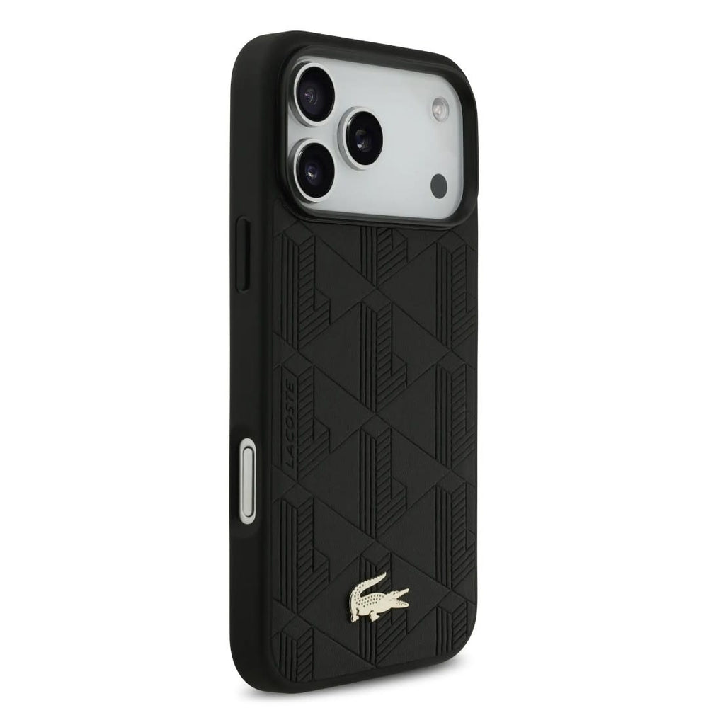 Lacoste iPhone 17 Pro Max Back Cover hoesje - MagSafe - Nomogramme Logo with Camera Stand - Zwart-Hoesjes-Ilumina Benelux