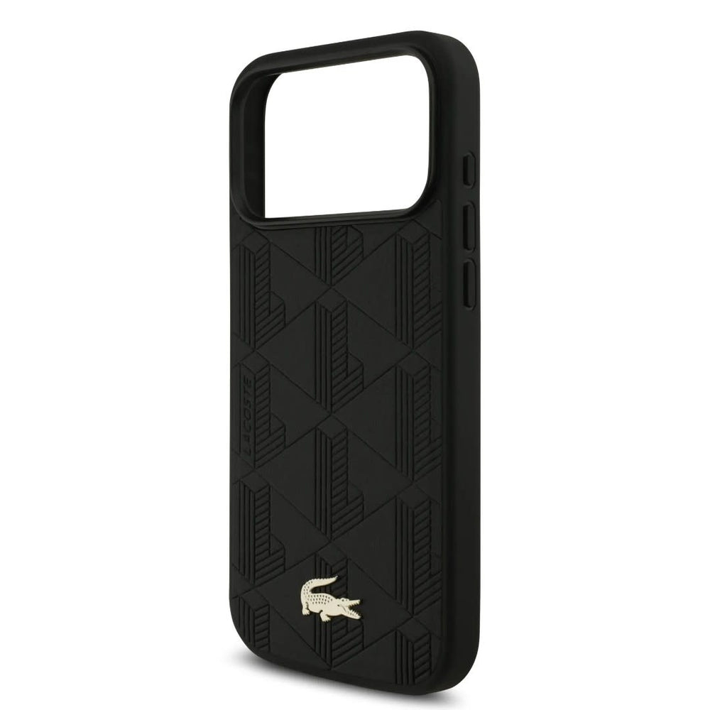 Lacoste iPhone 17 Pro Max Back Cover hoesje - MagSafe - Nomogramme Logo with Camera Stand - Zwart-Hoesjes-Ilumina Benelux