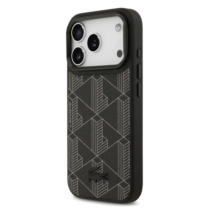 Lacoste iPhone 17 Pro Max Back Cover hoesje - MagSafe - Nomogramme - Zwart-Hoesjes-Ilumina Benelux