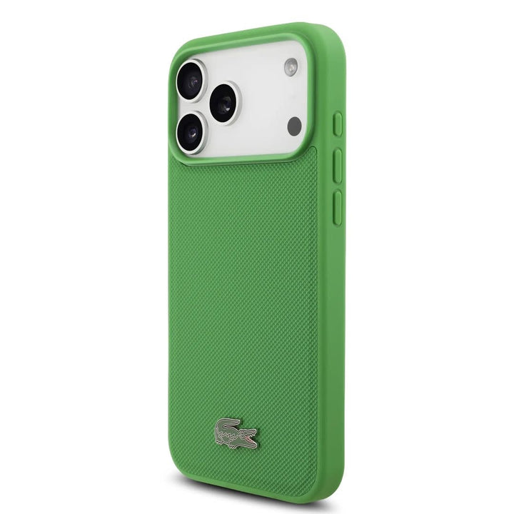 Lacoste iPhone 17 Pro Max Backcover hoesje - MagSafe - Iconic Petit Pique - Groen-Hoesjes-Ilumina Benelux
