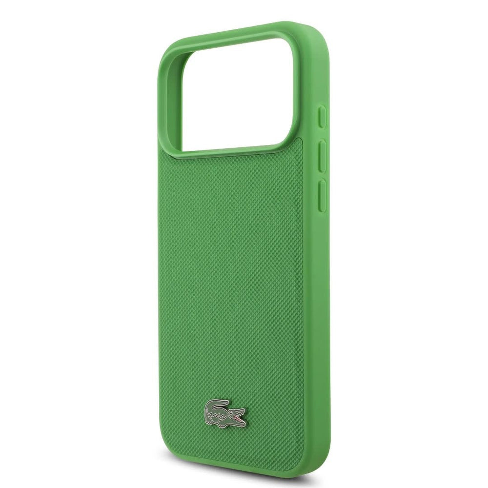 Lacoste iPhone 17 Pro Max Backcover hoesje - MagSafe - Iconic Petit Pique - Groen-Hoesjes-Ilumina Benelux