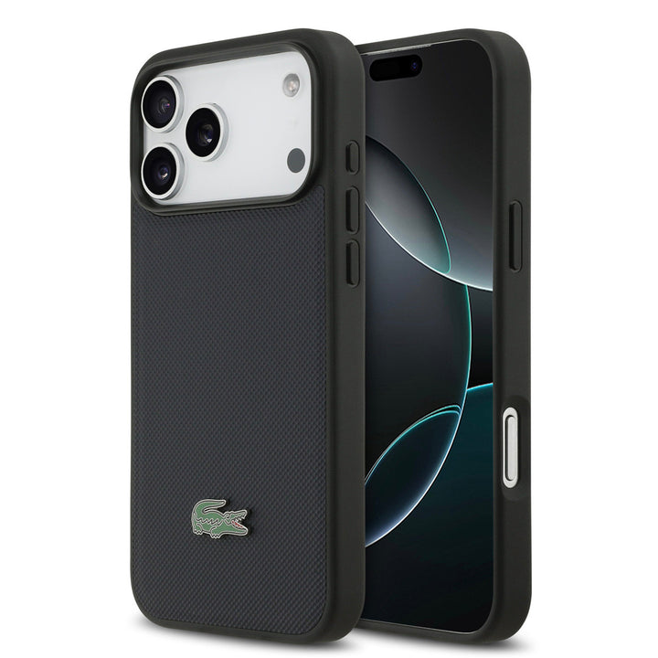 Lacoste iPhone 17 Pro Max Backcover hoesje - MagSafe - Iconic Petit Pique Logo - Navy-Hoesjes-Ilumina Benelux
