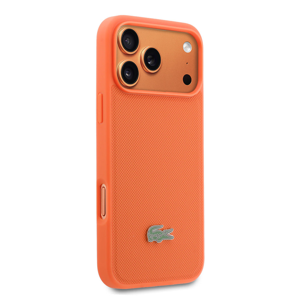 Lacoste iPhone 17 Pro Max Backcover hoesje - MagSafe - Iconic Petit Pique Logo - Oranje-Hoesjes-Ilumina Benelux