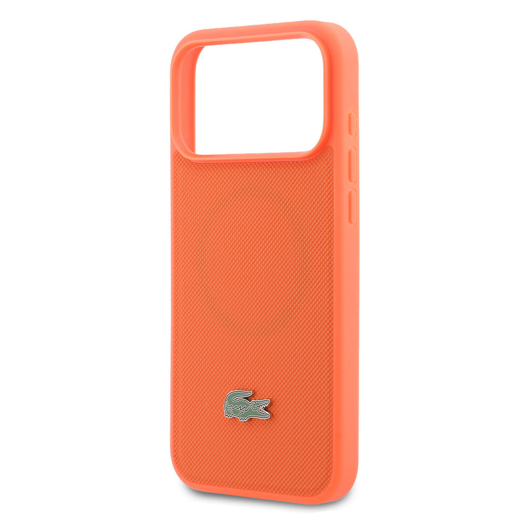 Lacoste iPhone 17 Pro Max Backcover hoesje - MagSafe - Iconic Petit Pique Logo - Oranje-Hoesjes-Ilumina Benelux