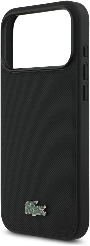 Lacoste iPhone 17 Pro Max Backcover hoesje - MagSafe - Iconic Petit Pique Logo - Zwart-Hoesjes-Ilumina Benelux