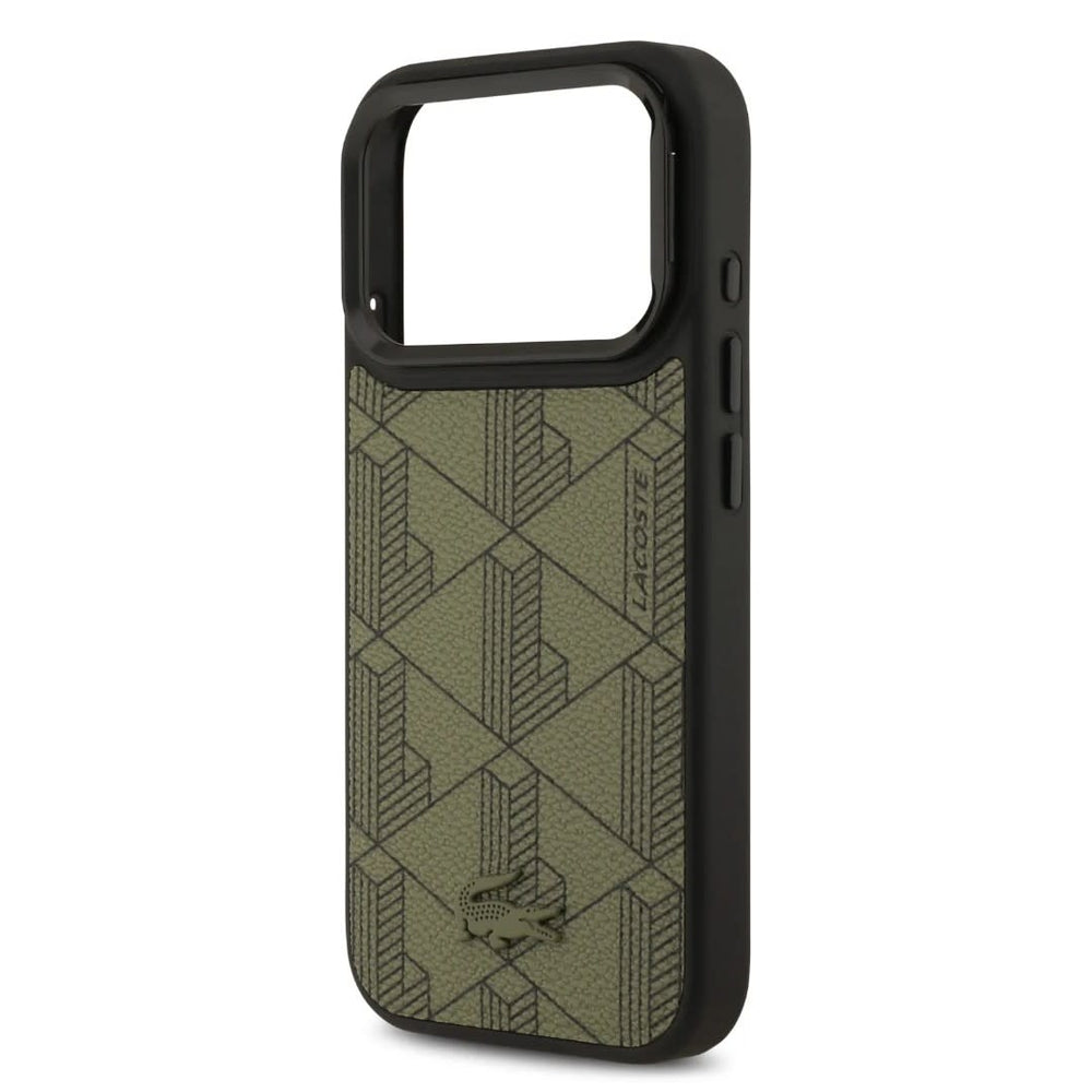 Lacoste iPhone 17 Pro Max Backcover hoesje - MagSafe - Nomogramme Logo with Camera Stand - Groen-Hoesjes-Ilumina Benelux