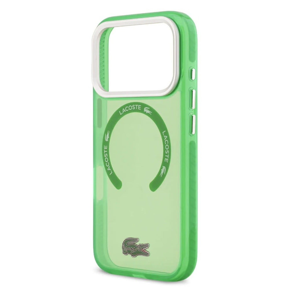 Lacoste iPhone 17 Pro Max Backcover hoesje - MagSafe - Transparent Case With Frosted Finish - Groen-Hoesjes-Ilumina Benelux