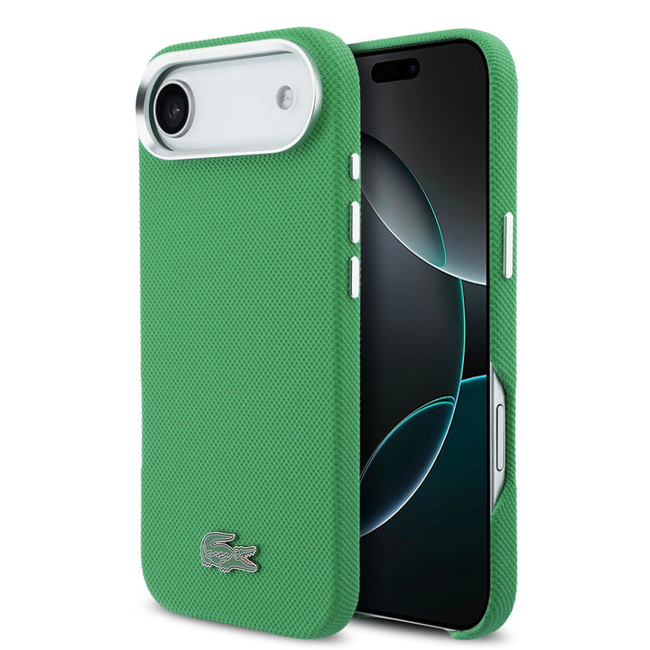 Lacoste iPhone Air Backcover hoesje - MagSafe - Metal Edges - Iconic Petit Pique Logo - Estragon Green-Hoesjes-Ilumina Benelux