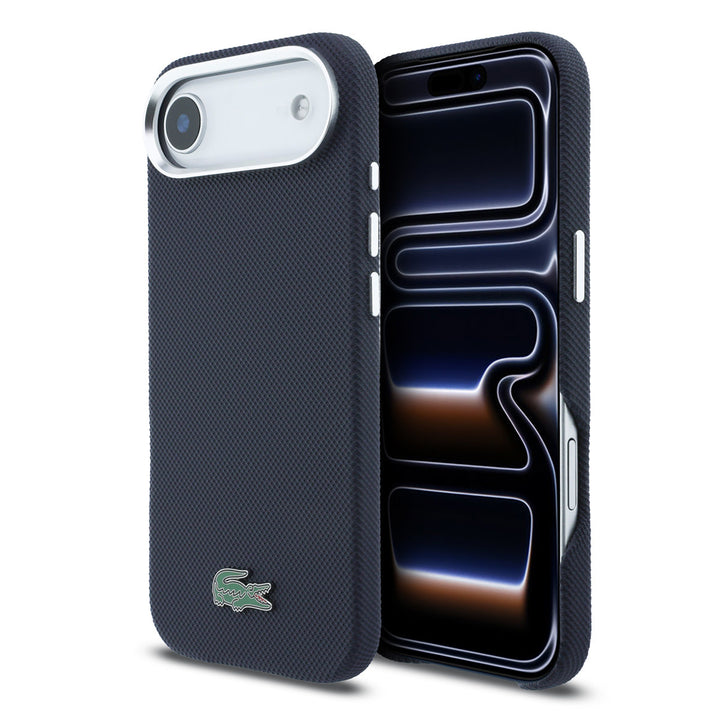 Lacoste iPhone Air Backcover hoesje - MagSafe - Metal Edges - Iconic Petit Pique Logo - Navy-Hoesjes-Ilumina Benelux