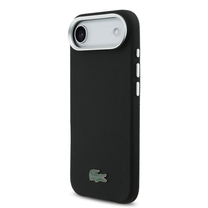 Lacoste iPhone Air Backcover hoesje - MagSafe - Metal Edges - Iconic Petit Pique Logo - Zwart-Hoesjes-Ilumina Benelux