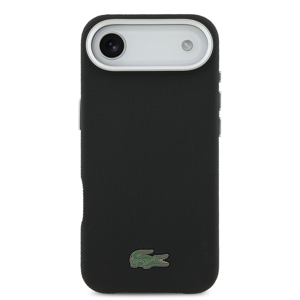 Lacoste iPhone Air Backcover hoesje - MagSafe - Metal Edges - Iconic Petit Pique Logo - Zwart-Hoesjes-Ilumina Benelux
