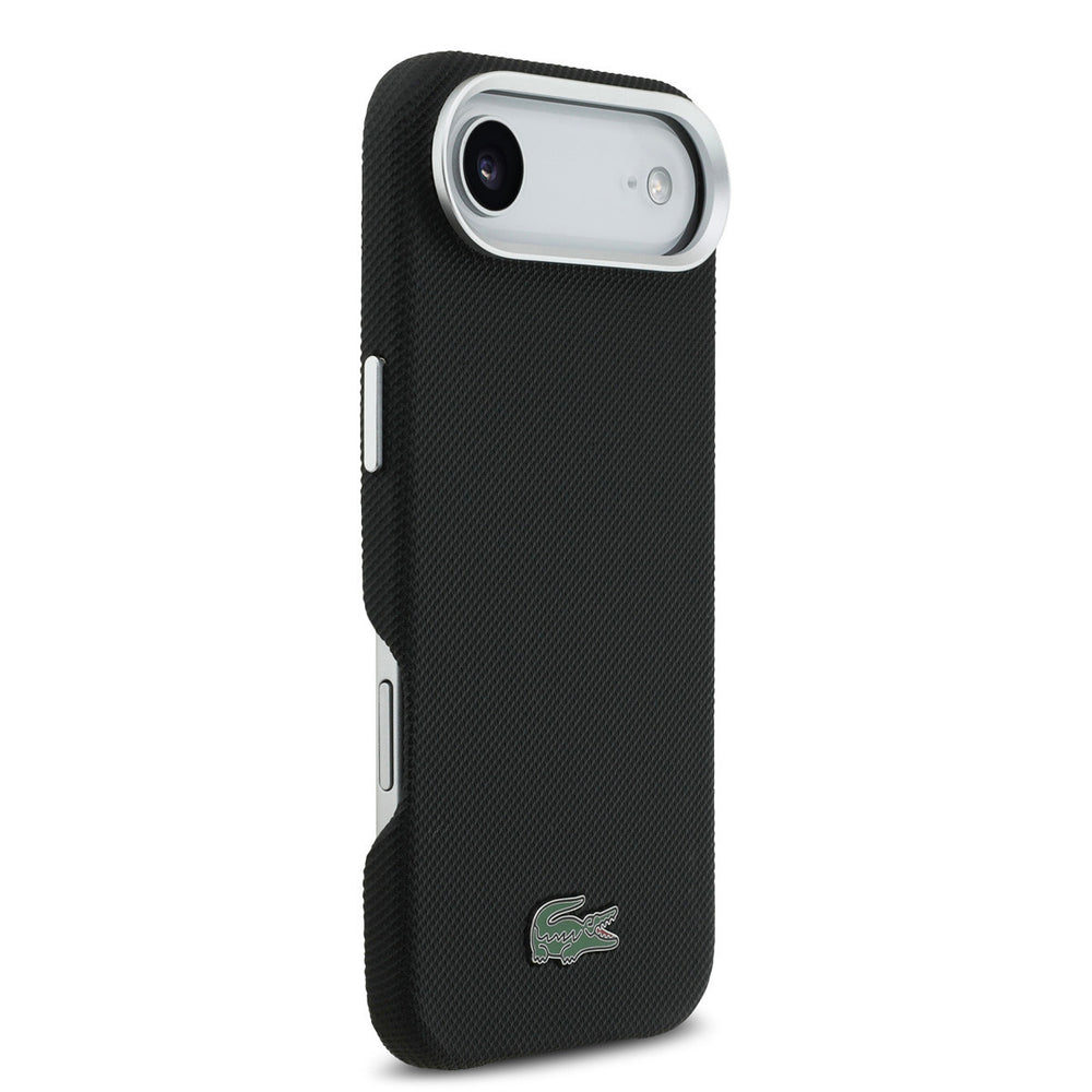 Lacoste iPhone Air Backcover hoesje - MagSafe - Metal Edges - Iconic Petit Pique Logo - Zwart-Hoesjes-Ilumina Benelux