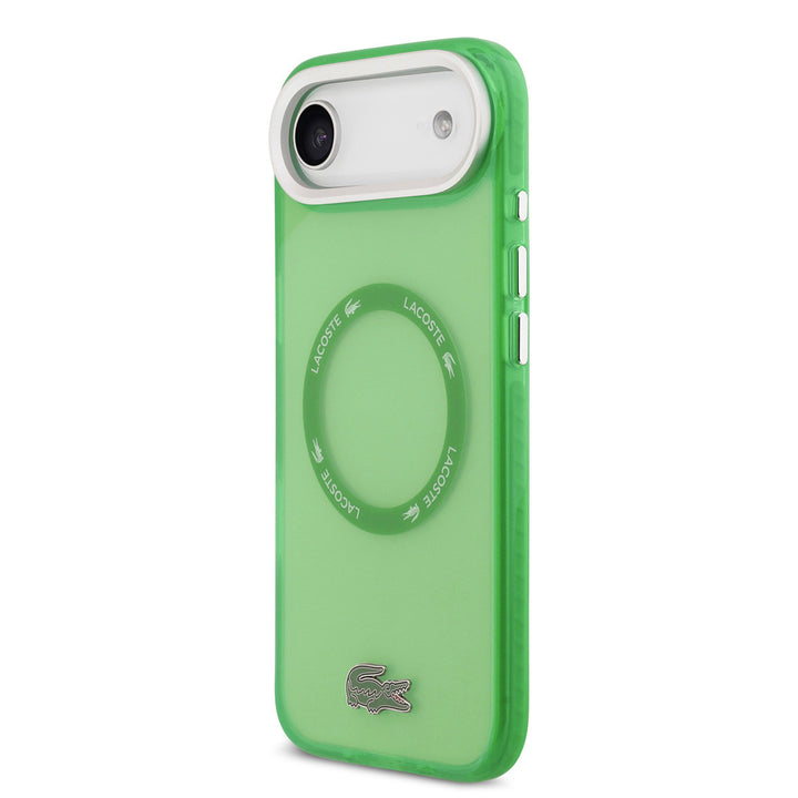 Lacoste iPhone Air Backcover hoesje - MagSafe - Transparent Case With Frosted Finish - Groen-Hoesjes-Ilumina Benelux